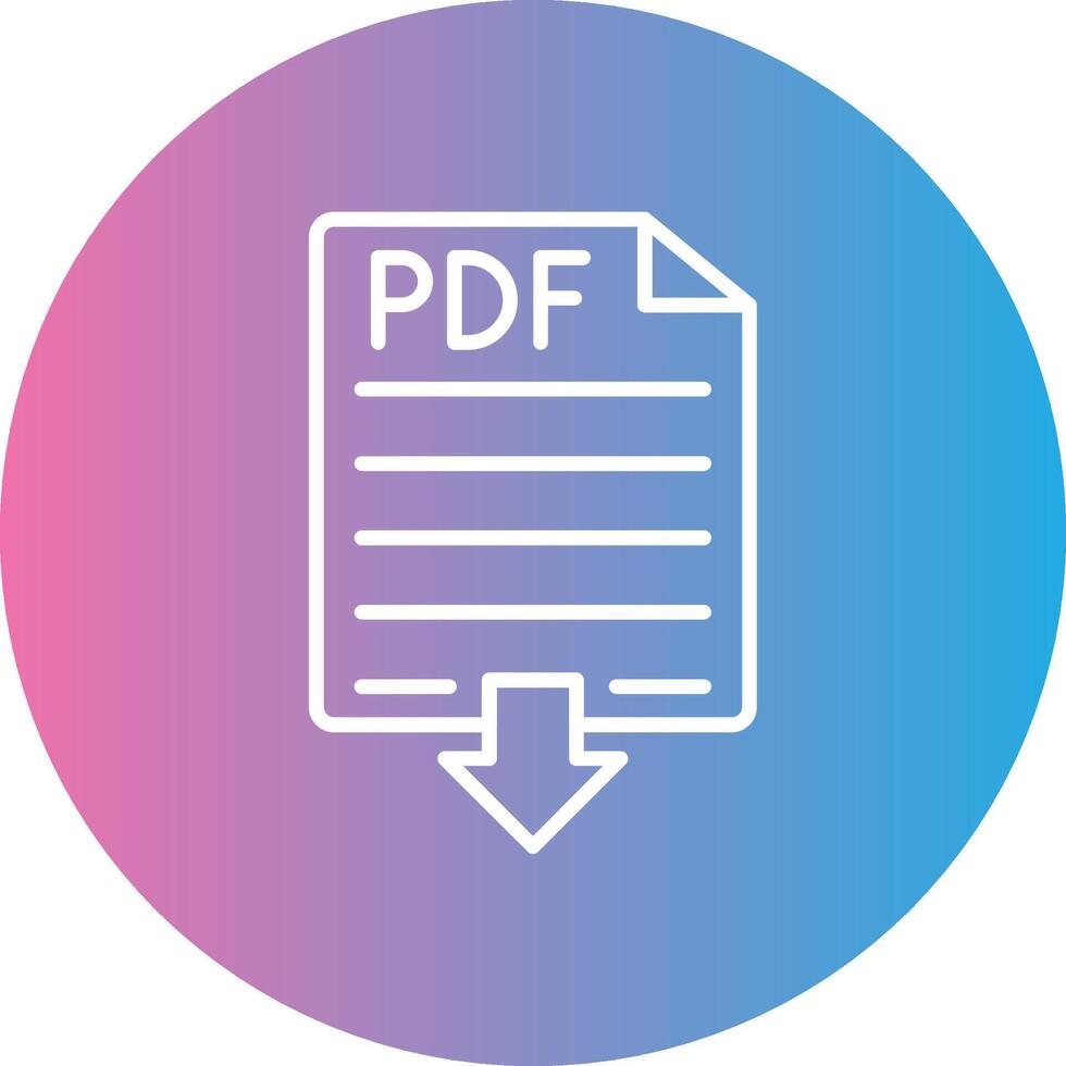 pdf linha gradiente círculo ícone vetor