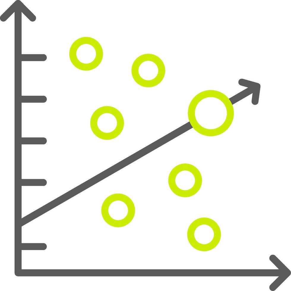 ícone de duas cores de linha de gráfico de dispersão vetor