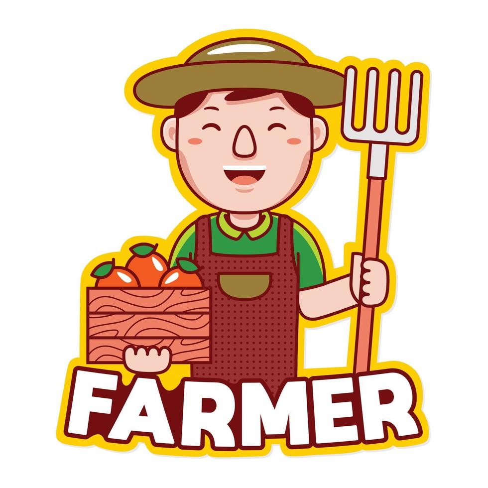logotipo da profissão de agricultor vetor
