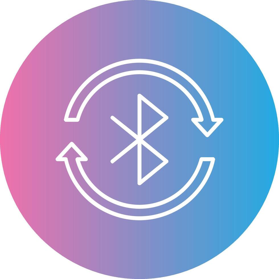 Bluetooth linha gradiente círculo ícone vetor