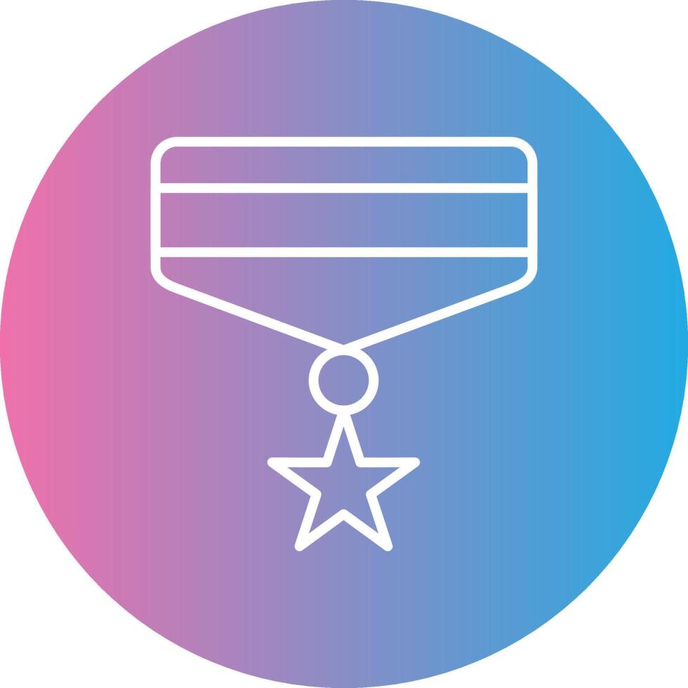 medalha linha gradiente círculo ícone vetor