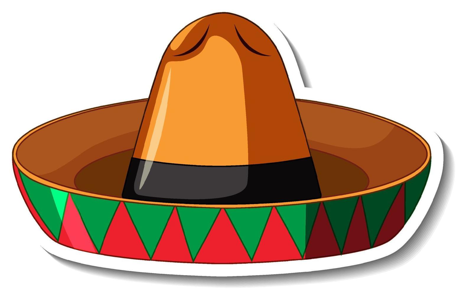 adesivo de chapéu mexicano vetor