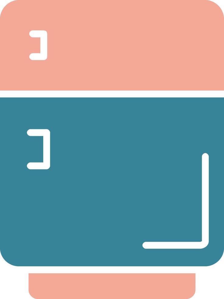 ícone de duas cores com glifo de geladeira vetor