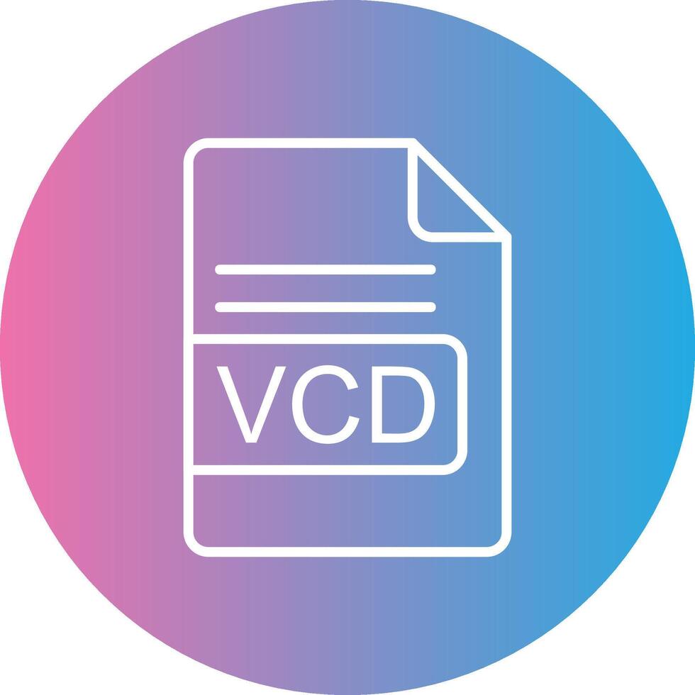 vcd Arquivo formato linha gradiente círculo ícone vetor