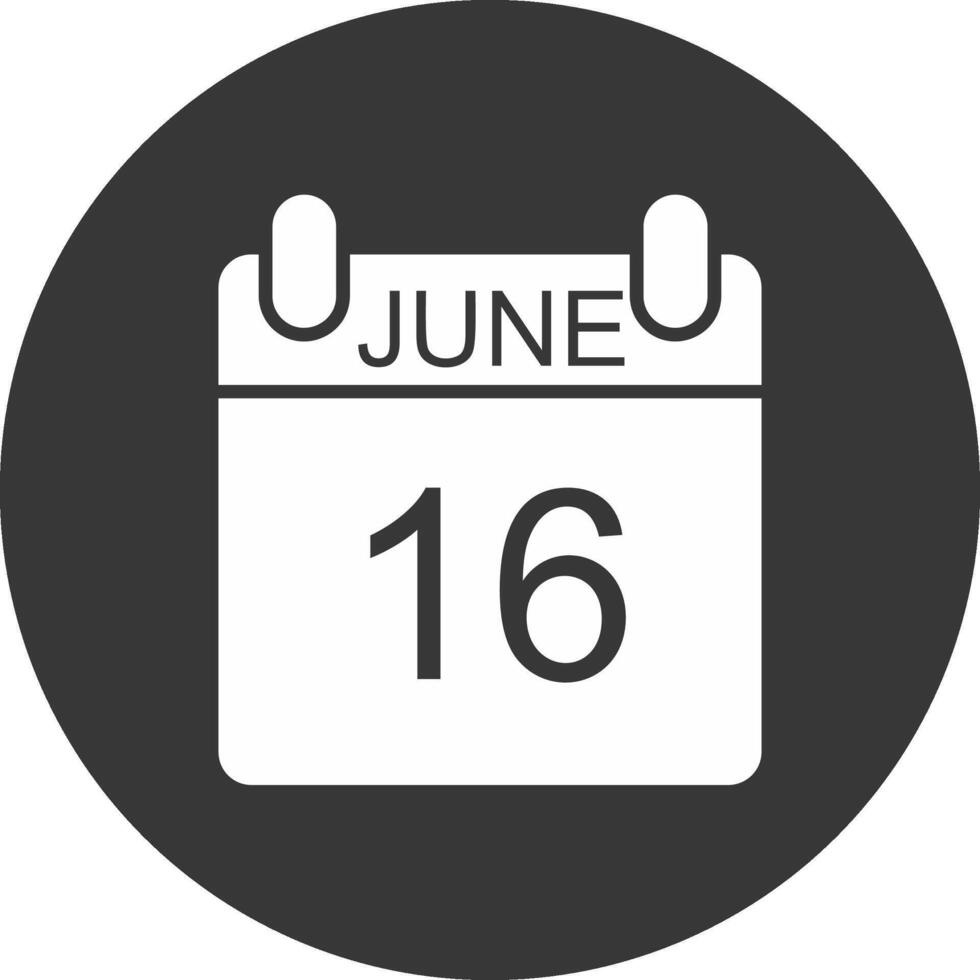Junho glifo invertido ícone vetor