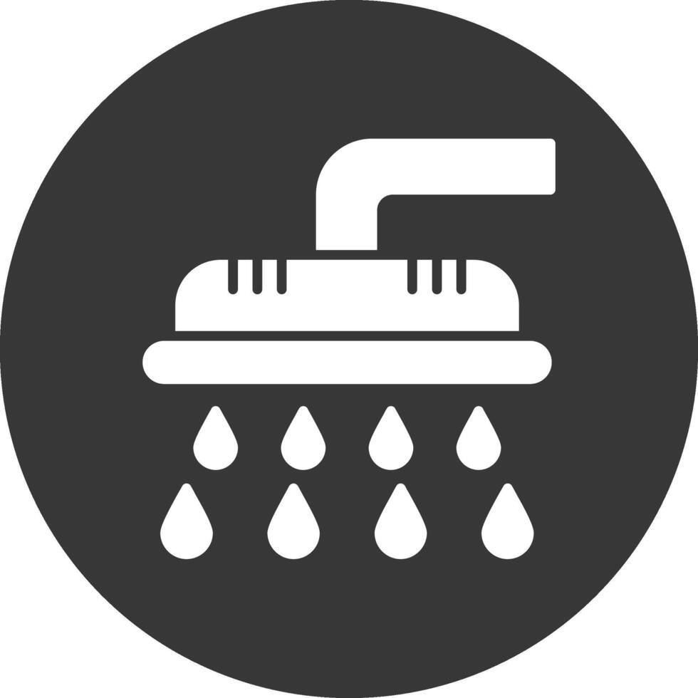 ícone invertido de glifo de chuveiro vetor