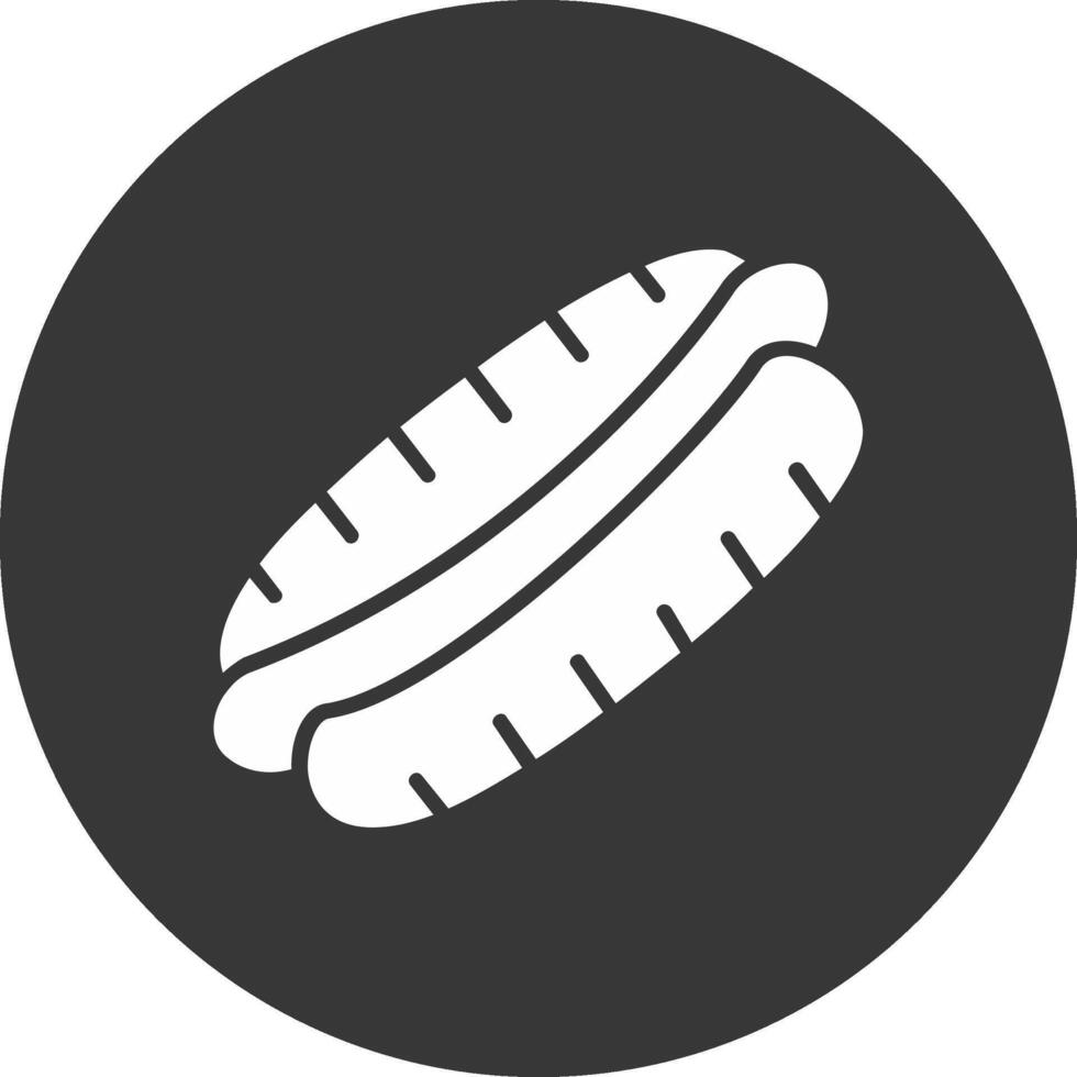 ícone invertido de glifo de cachorro-quente vetor