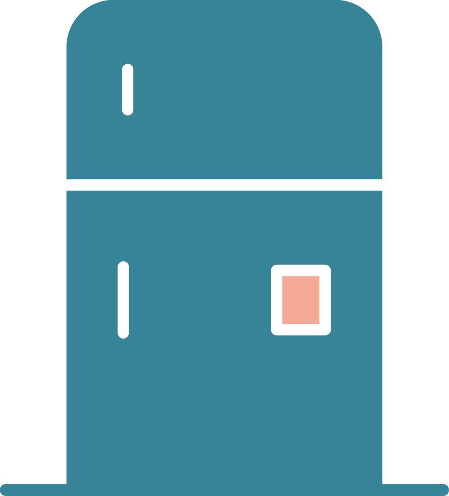 ícone de duas cores com glifo de geladeira vetor