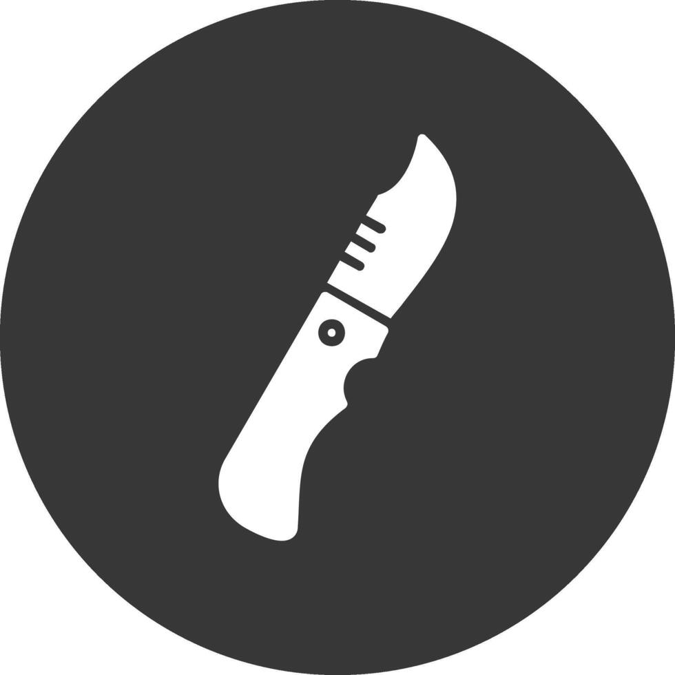 ícone invertido de glifo de faca vetor