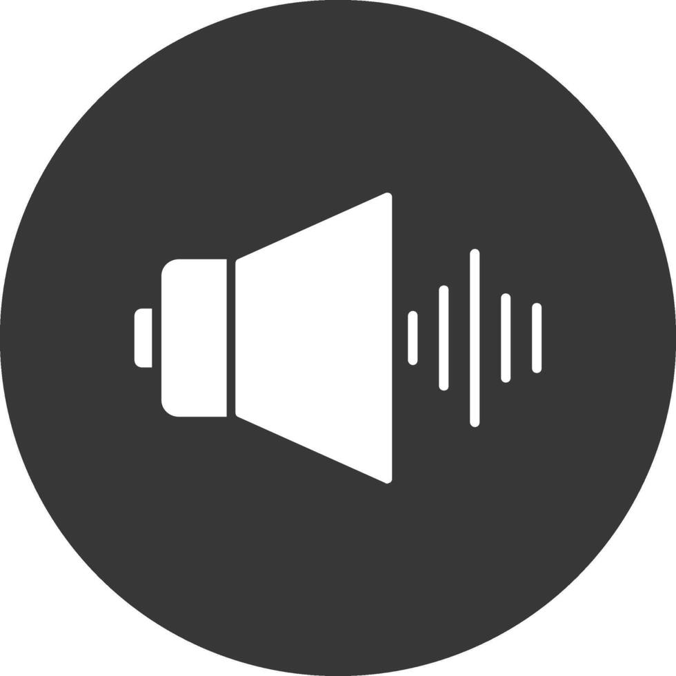 audio glifo invertido ícone vetor