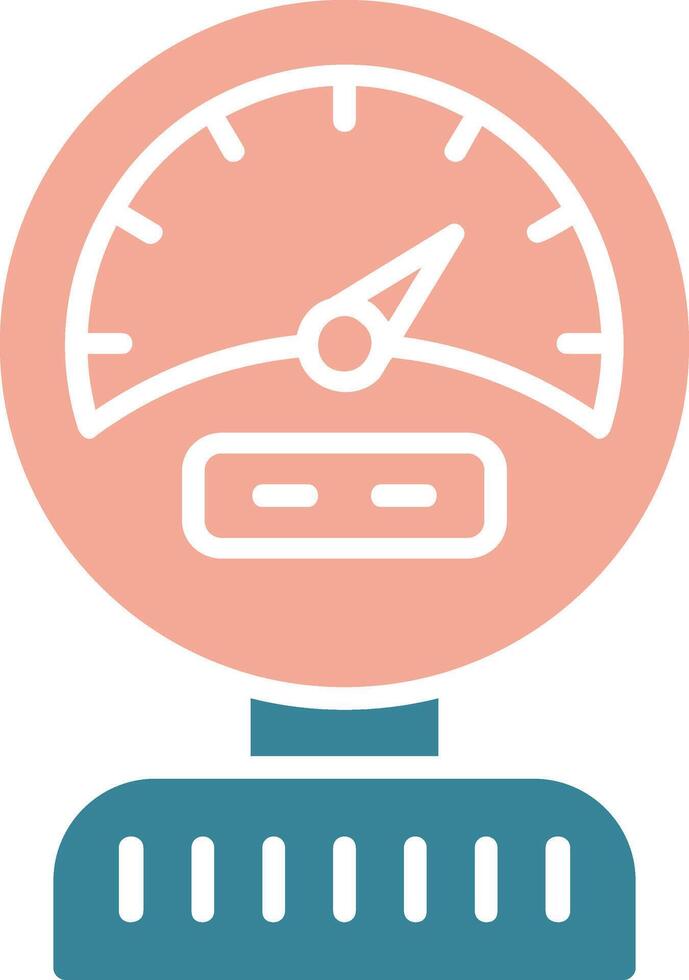 ícone de glifo de duas cores do medidor de pressão vetor