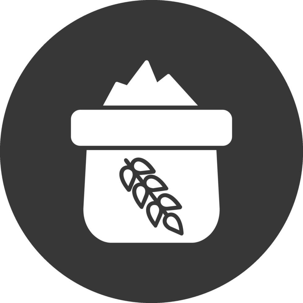 ícone invertido de glifo de farinha vetor