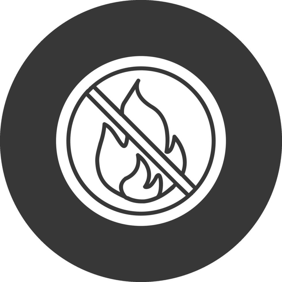 Proibido placa glifo invertido ícone vetor