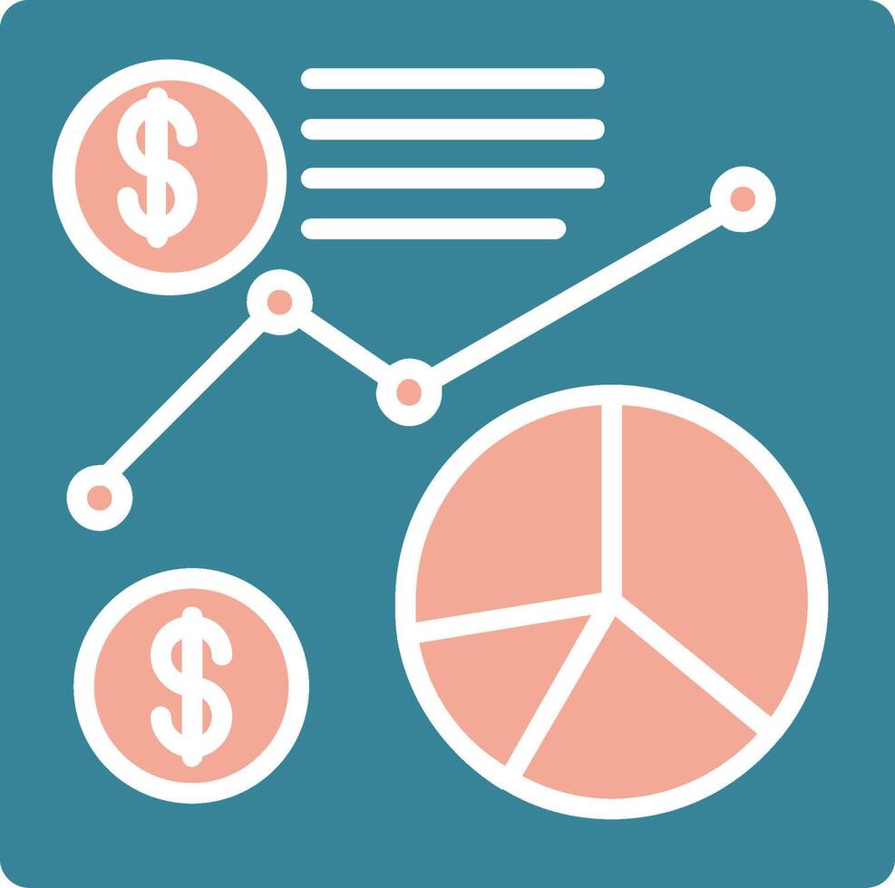 ícone de duas cores de glifo de dados financeiros vetor