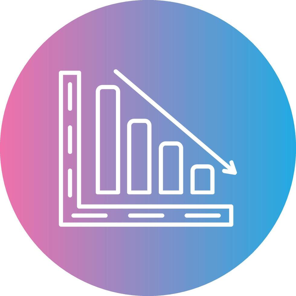 Barra gráfico linha gradiente círculo ícone vetor