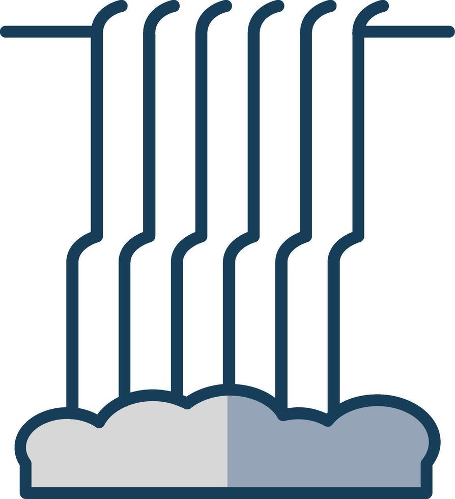 cascata linha preenchidas cinzento ícone vetor