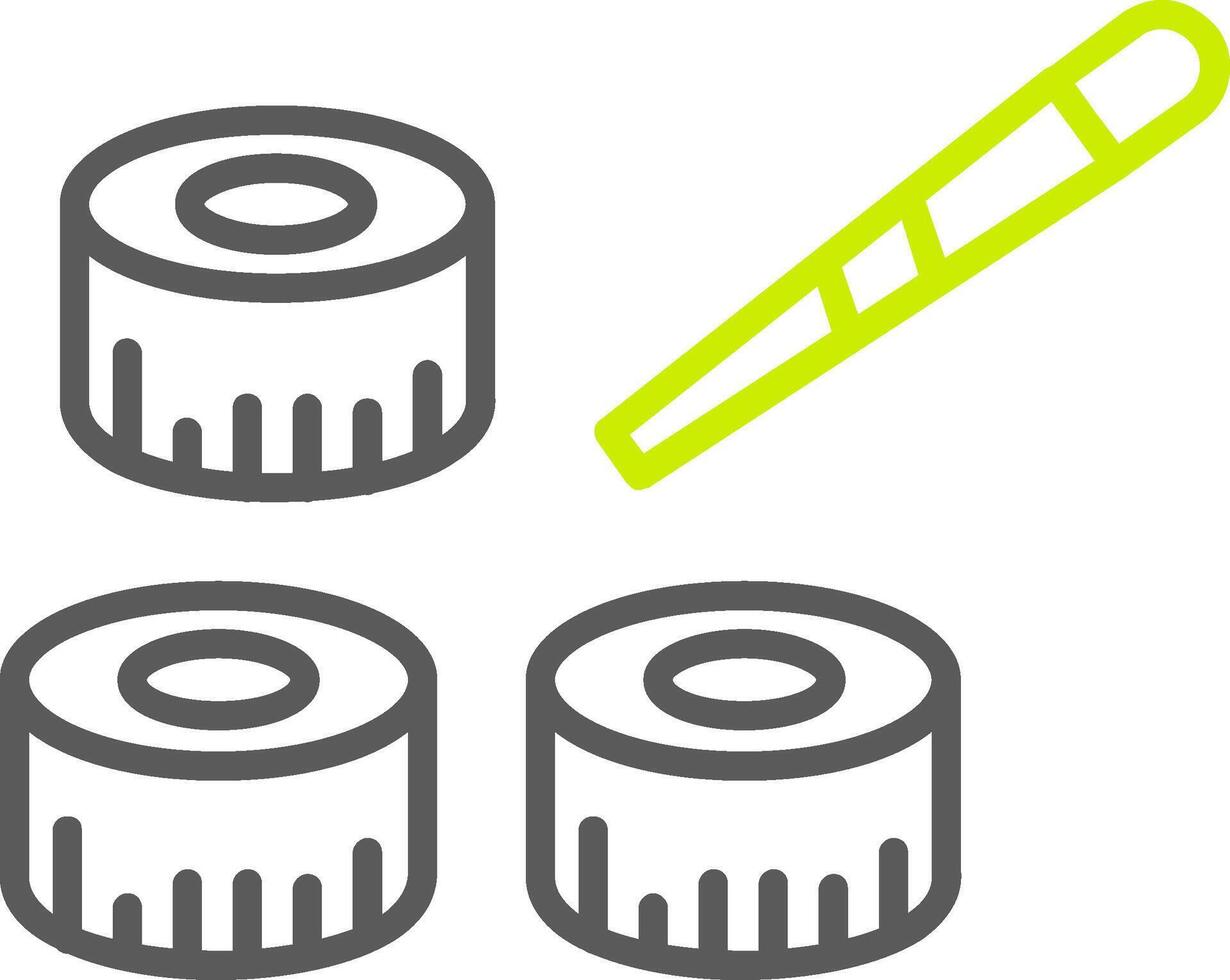 ícone de duas cores de linha de sushi vetor
