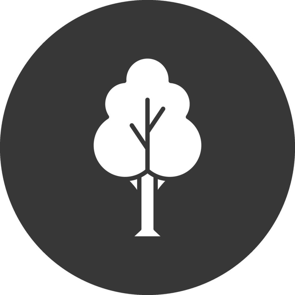 ícone invertido de glifo de árvore vetor