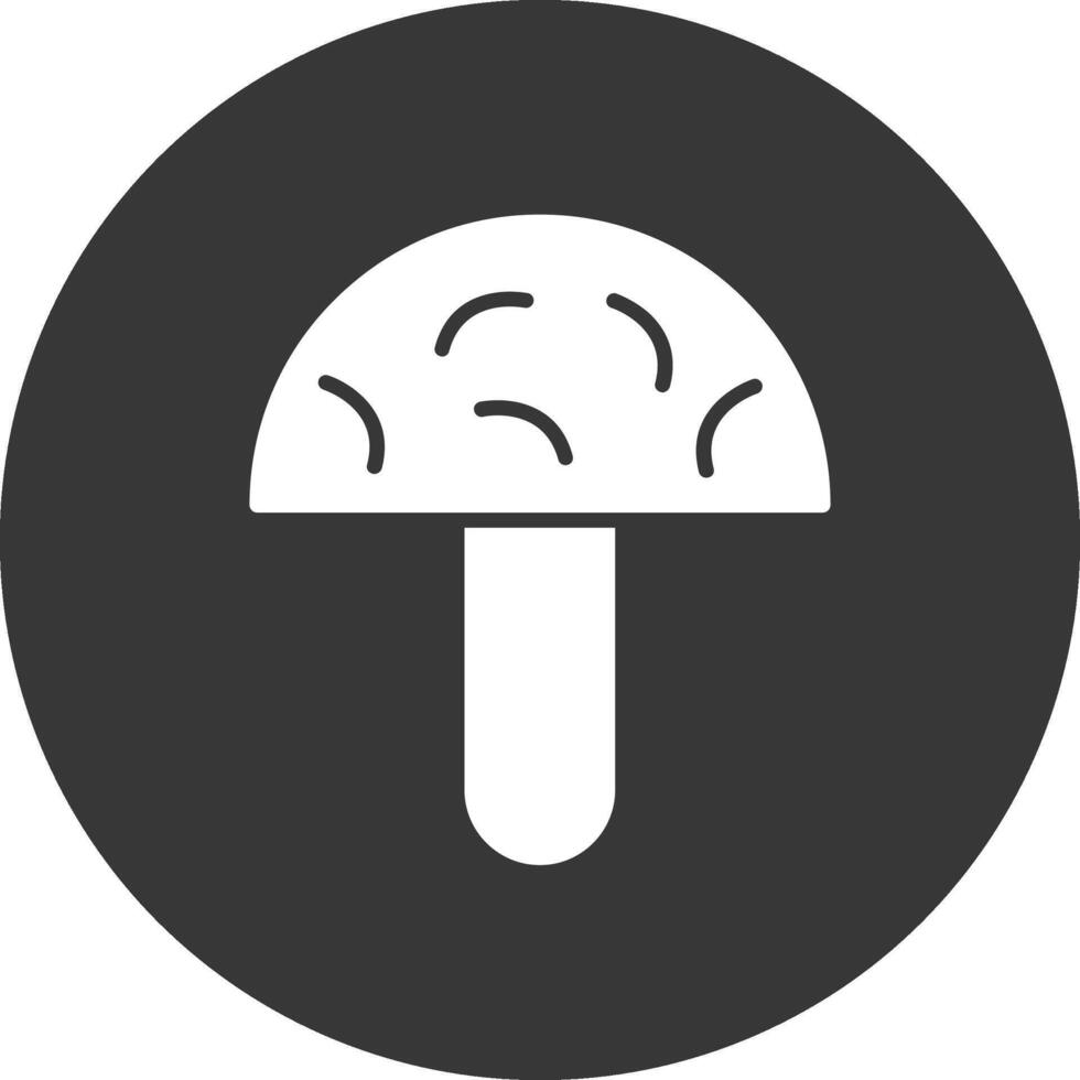 ícone invertido de glifo de cogumelos vetor