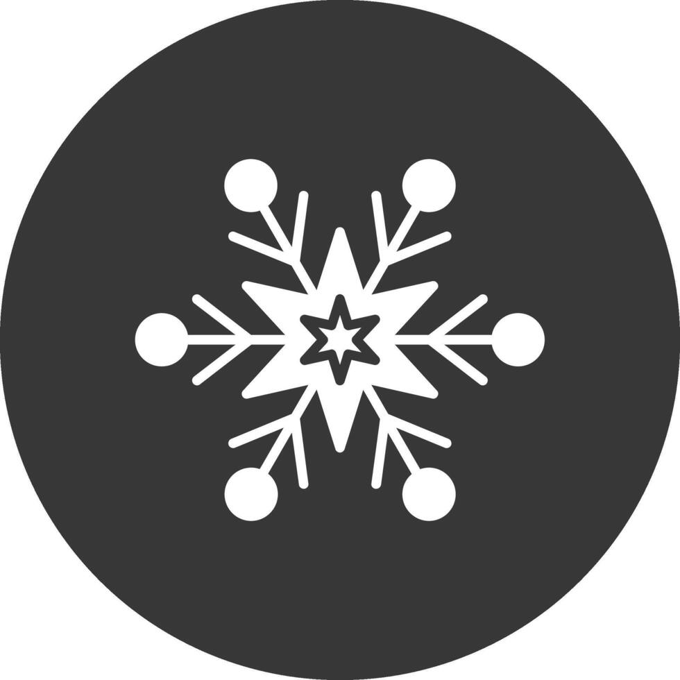 ícone invertido de glifo de floco de neve vetor