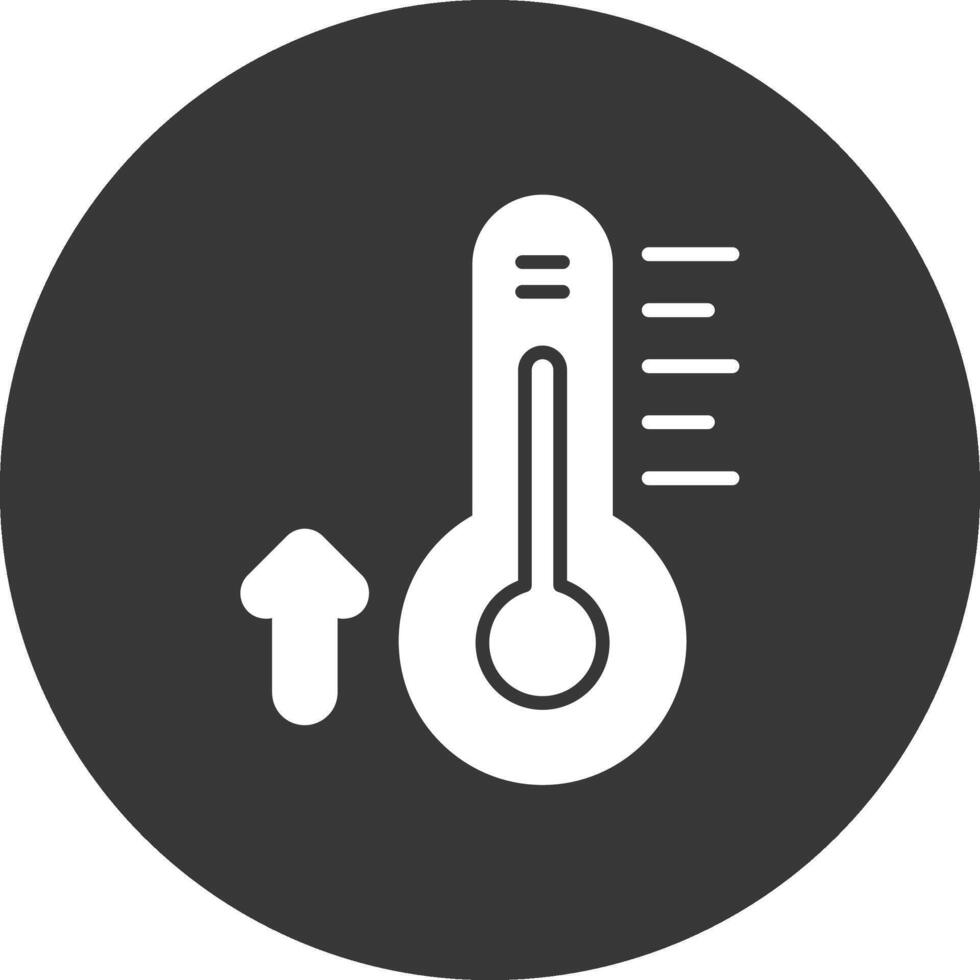 ícone invertido de glifo de termômetro vetor