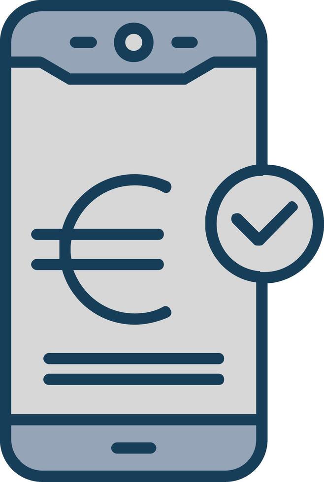 euro pagar linha preenchidas cinzento ícone vetor