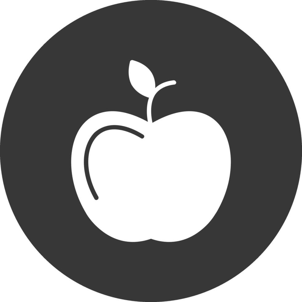 ícone invertido de glifo de maçã vetor