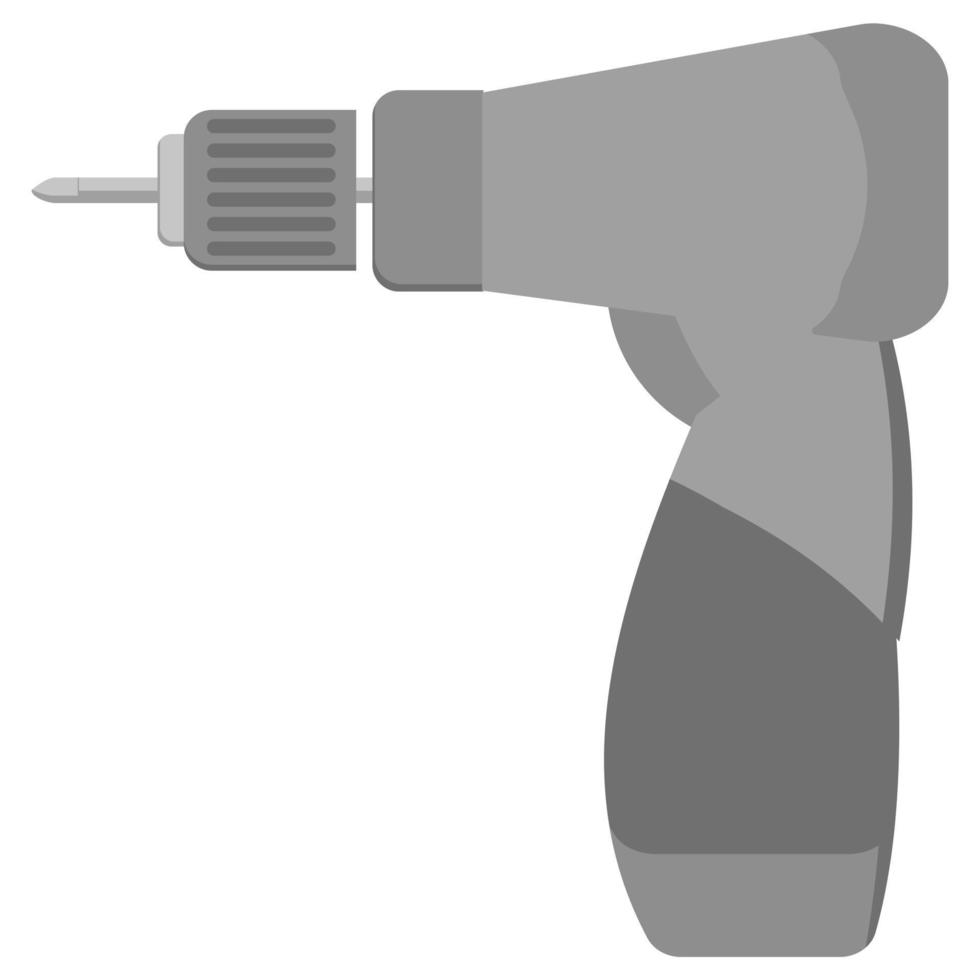 chave de fenda elétrica, ferramenta de reparo cinza plana, ferramenta de trabalho manual vetor