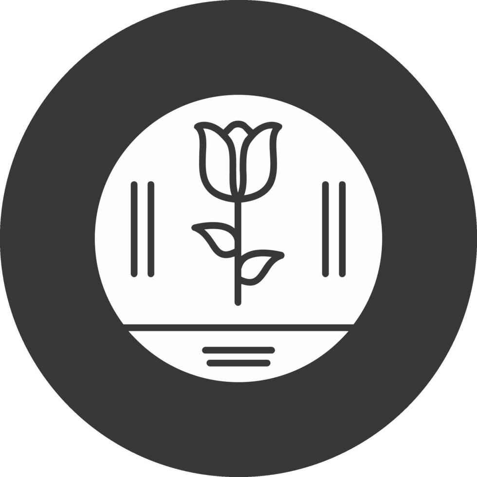 tulipa glifo invertido ícone vetor