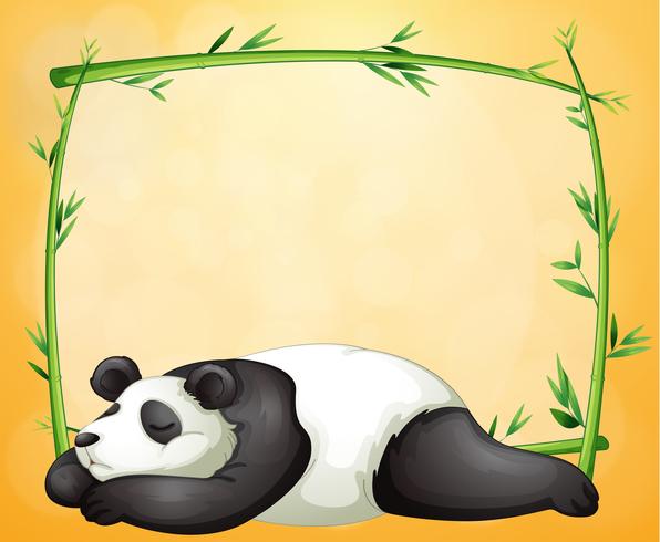 Um quadro vazio e o panda adormecido vetor