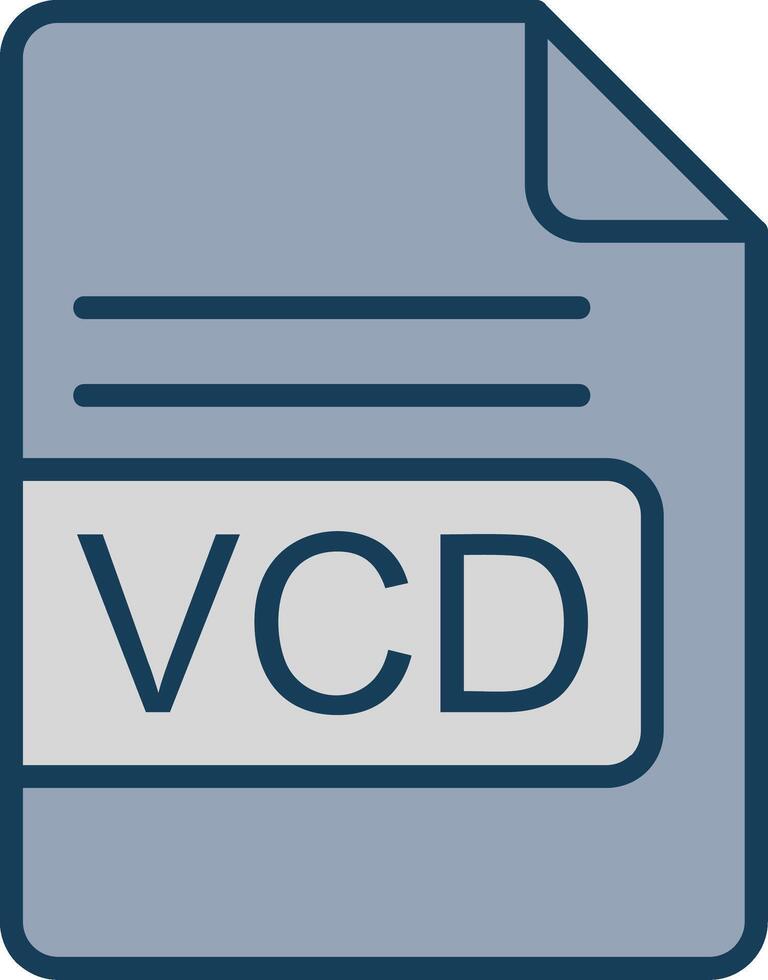 vcd Arquivo formato linha preenchidas cinzento ícone vetor