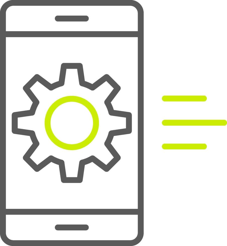 ícone de duas cores da linha de desenvolvimento de aplicativos vetor