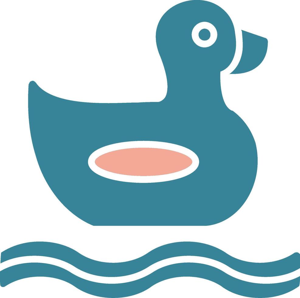 ícone de duas cores de glifo de pato vetor
