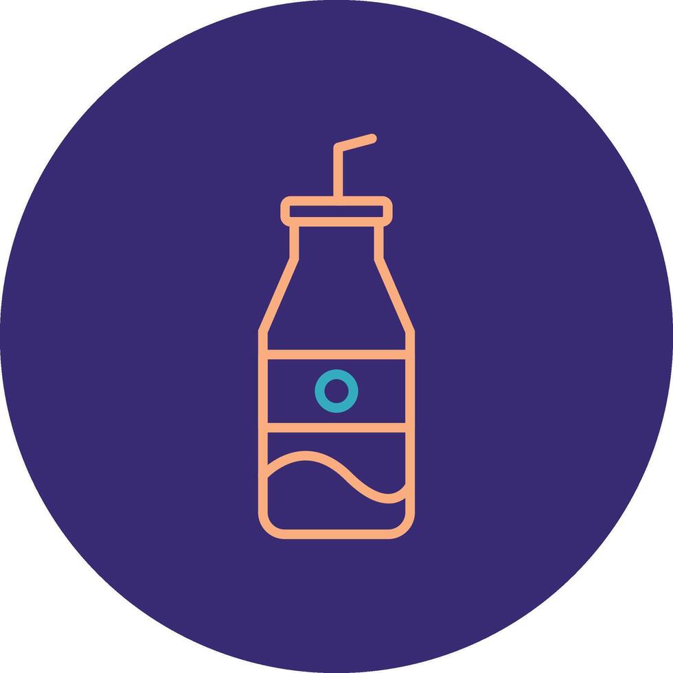 refrigerante garrafa linha dois cor círculo ícone vetor