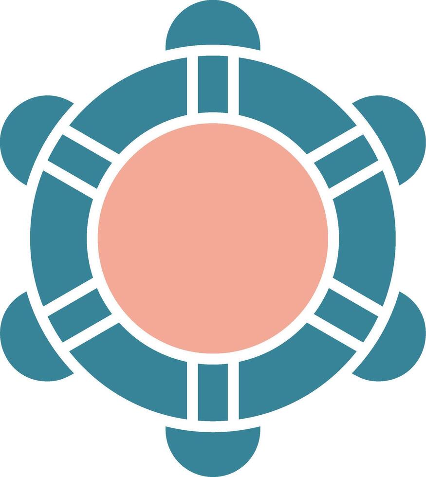 ícone de duas cores de glifo de boia salva-vidas vetor