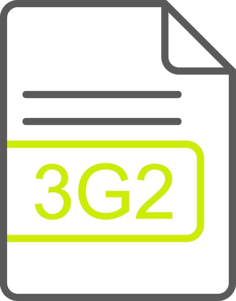 3g2 Arquivo formato linha dois cor ícone vetor