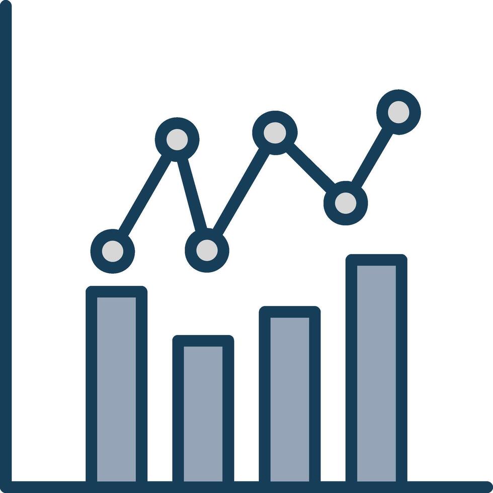 gráficos linha preenchidas cinzento ícone vetor