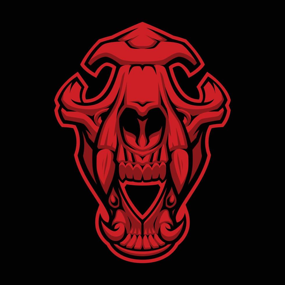 um logotipo de caveira de lobo vetor