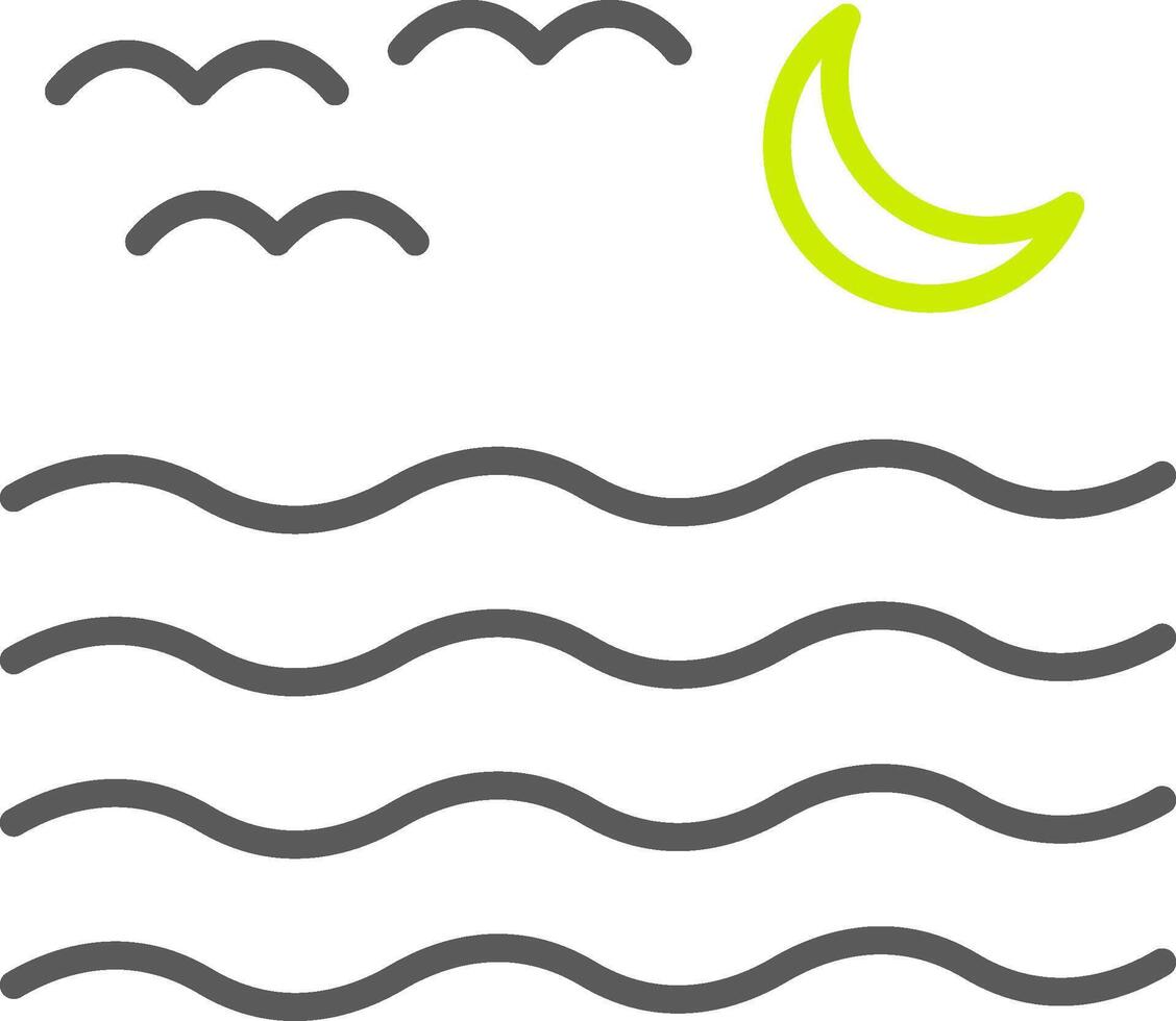 ícone de duas cores da linha do rio vetor