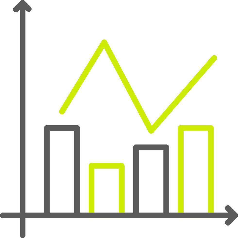 ícone de duas cores de linha de gráfico de barras vetor