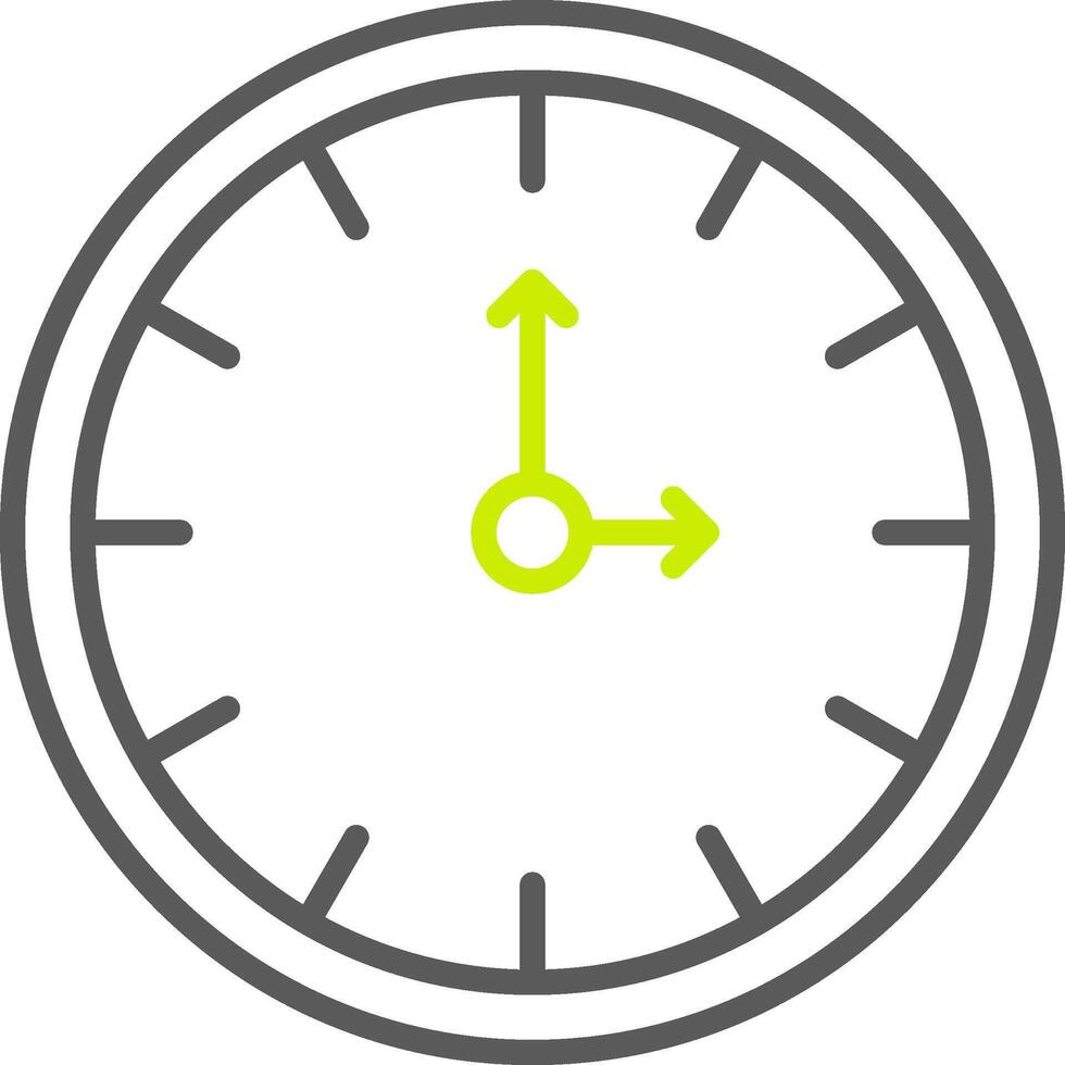 ícone de duas cores da linha do relógio vetor