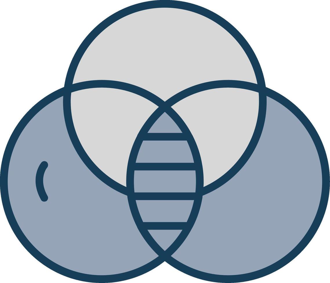 sobreposição círculos linha preenchidas cinzento ícone vetor