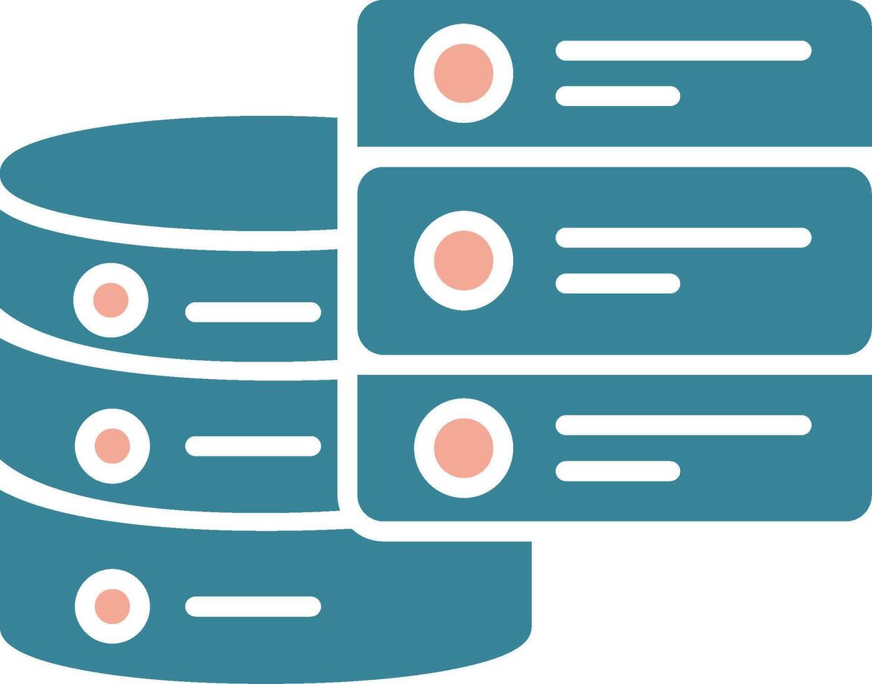 bases de dados glifo dois cor ícone vetor