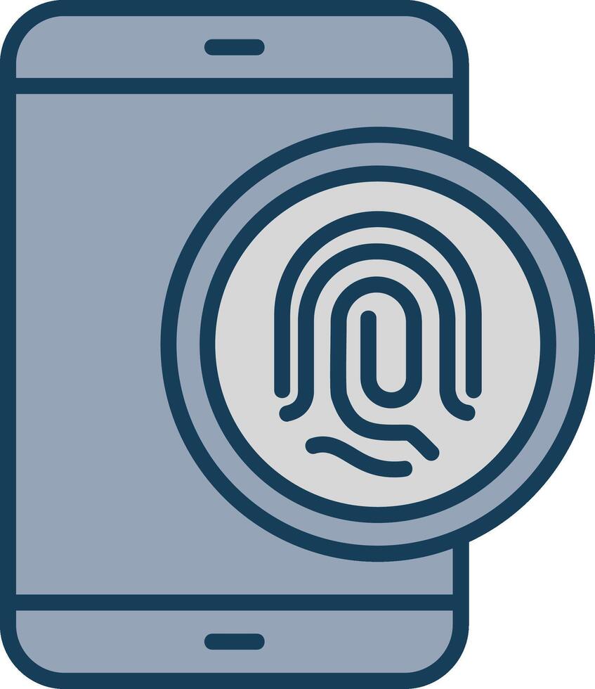 biométrico identificação linha preenchidas cinzento ícone vetor