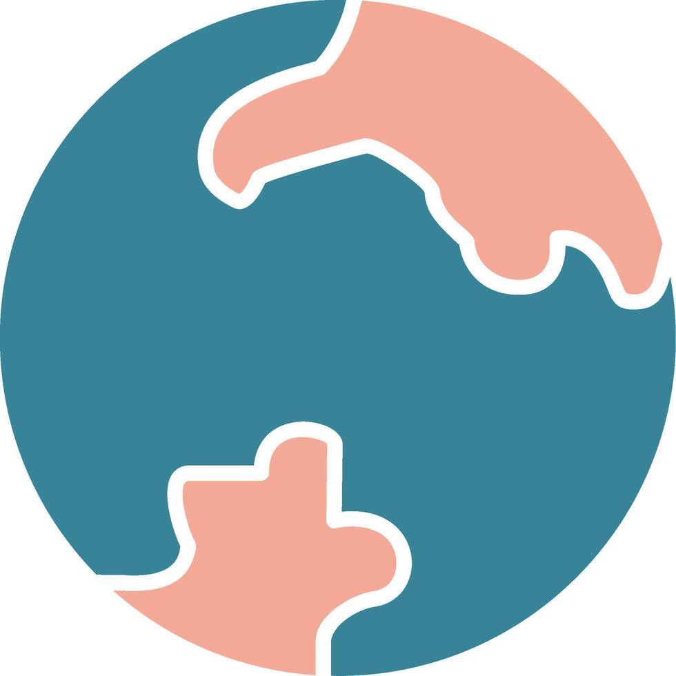 ícone de duas cores de glifo de terra vetor