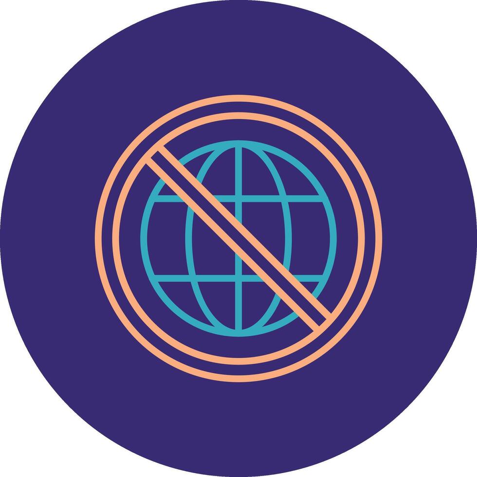 Proibido placa linha dois cor círculo ícone vetor