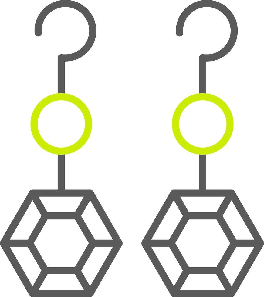 linha de brincos ícone de duas cores vetor