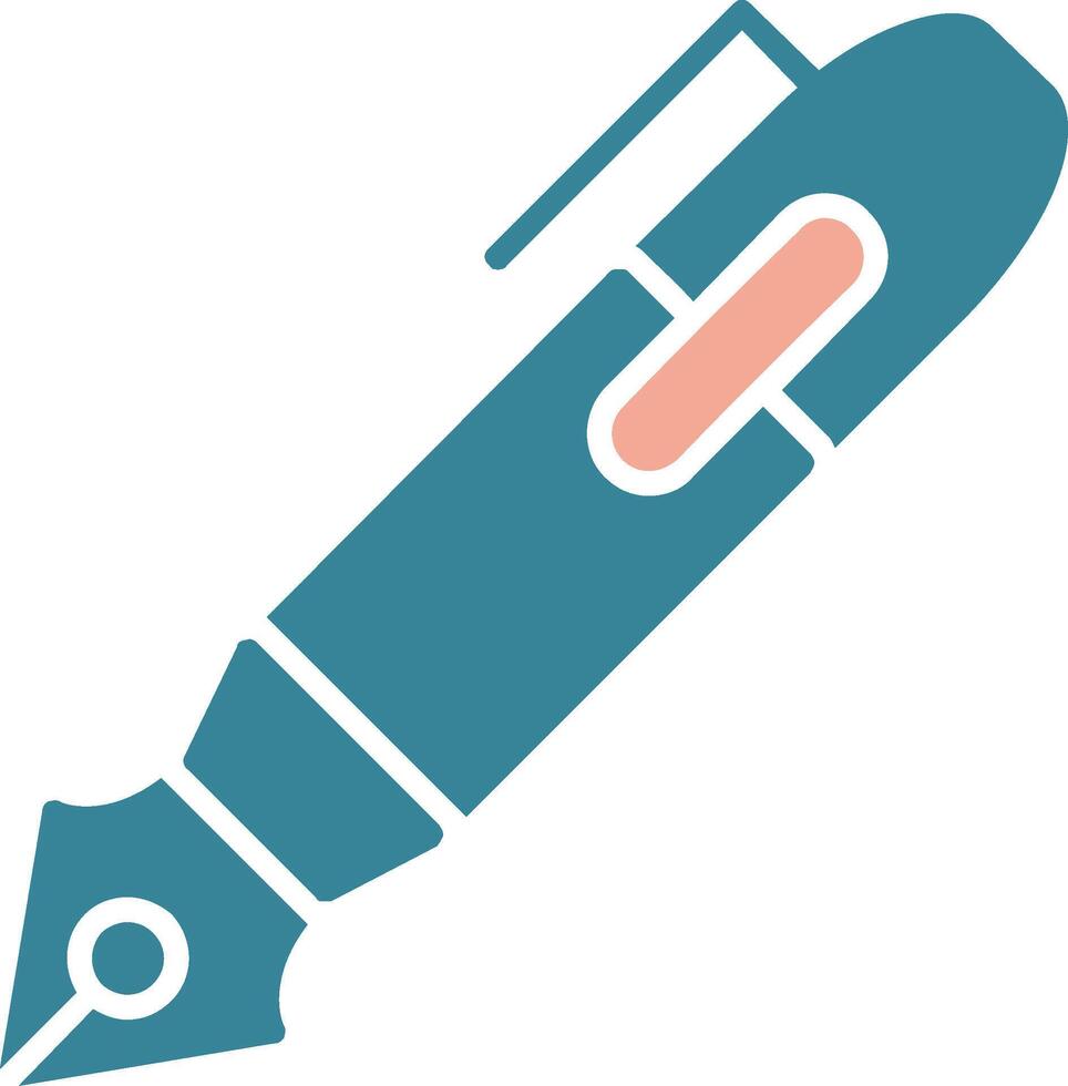 ícone de duas cores de glifo de caneta vetor