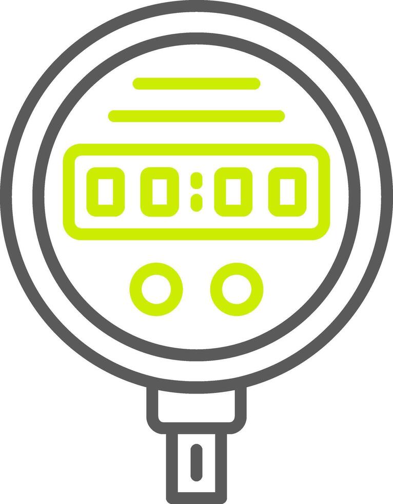 ícone de duas cores da linha do medidor de pressão vetor