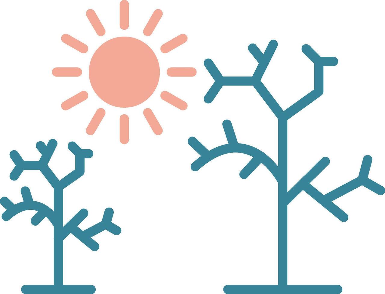 ícone de duas cores de glifo de árvore seca vetor